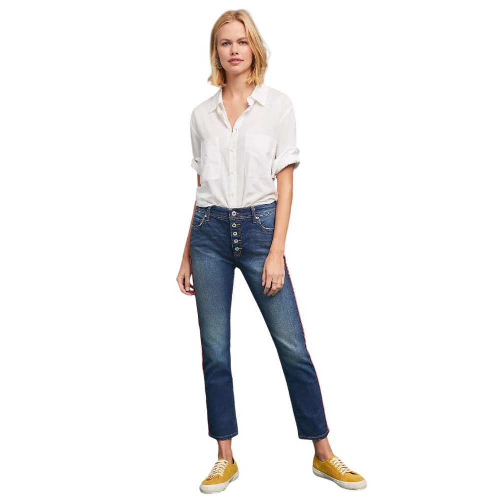 Pilcro High-Rise Relaxed Straight Jeans Women’s 27 Blue‎ Denim Anthropologie